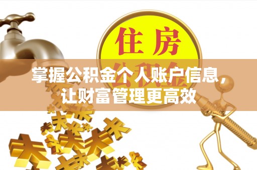 明港掌握公积金个人账户信息，让财富管理更高效
